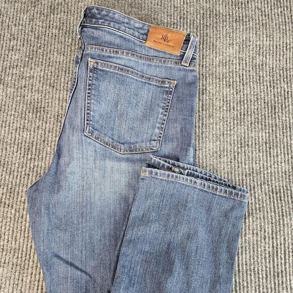 Lauren Ralph Lauren Jeans Womens 16x32 Blue Bootcut Medium Wash Denim 5 Pocket - Picture 1 of 16
